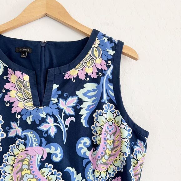 Talbots Paisley Print Shift Dress Size 16 - Picture 5 of 8